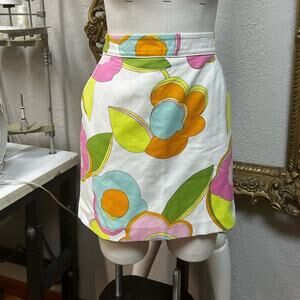 Vintage Tori Richard Honolulu Floral Mini Skirt Women’s Size 12